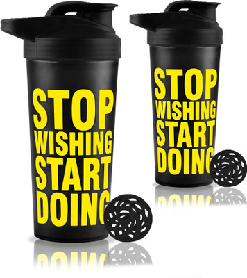 TRUE INDIAN 700 ml Plastic Shaker(Pack of 2, Yellow)