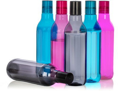 Flagcart 10000 ml Plastic Bottle(Pack of 6, Black, Blue, Pink)