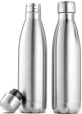 KUBER INDUSTRIES 750 ml Steel Bottle(Pack of 2, Silver)