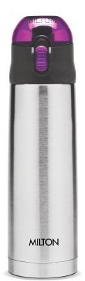 MILTON Thermosteel Crown - Purple 600 ml Flask(Pack of 1, Silver, Steel)