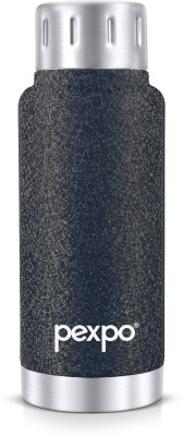 pexpo 12 Hrs Hot and Cold Water Bottle,Stainless Vacuum Insulated Cameo 300 ml Flask(Pack of 1, Black, Steel)