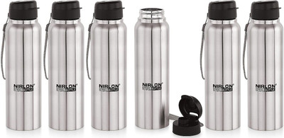 NIRLON 1000 ml Steel Bottle(Pack of 6, Silver)
