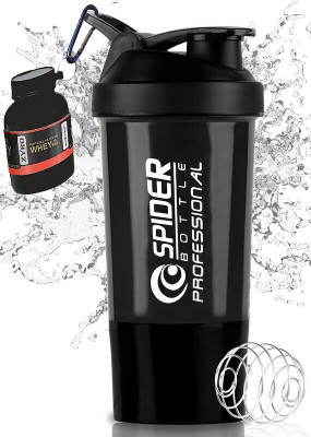 Dassio 500 ml Plastic Shaker(Pack of 2, Black)