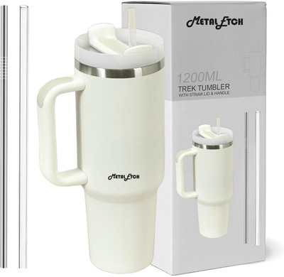 Metal Etch 1200 ml Stainless Steel Sipper(Pack of 1, White)