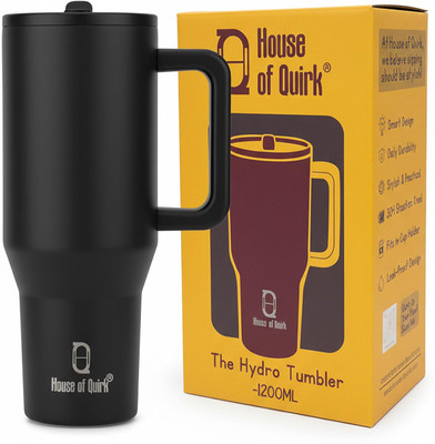 HOUSE OF QUIRK 1200 ml Steel Bottle(Pack of 1, Black)