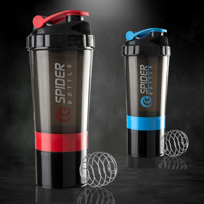 TRUE INDIAN 500 ml Plastic Shaker(Pack of 2, Red, Blue)