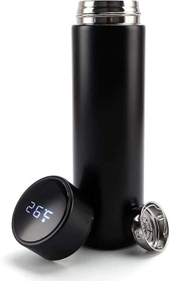Goodsmaze Water Bottle Led Temperature Display Double Walled 500 ml Flask(Pack of 1, Black, Steel)