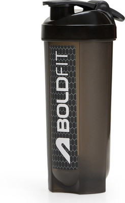 BOLDFIT 650 ml Plastic Shaker(Pack of 1, Black)