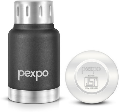 pexpo 160 ml Steel Flask(Pack of 1, Black, Silver)