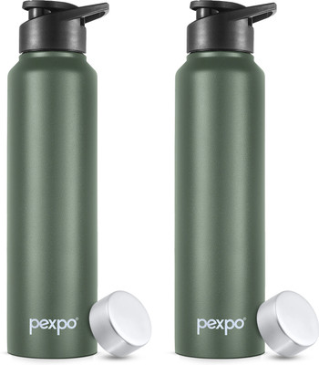 pexpo 950 ml Steel Bottle(Pack of 2, Green)