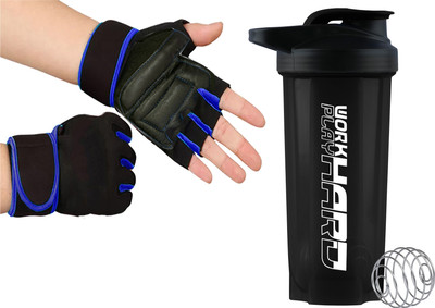 COOL INDIANS 700 ml Plastic Shaker(Pack of 2, Black, Blue)