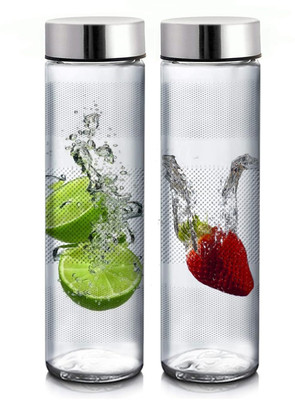 casabelle 750 ml Glass Bottle(Pack of 2, Clear)