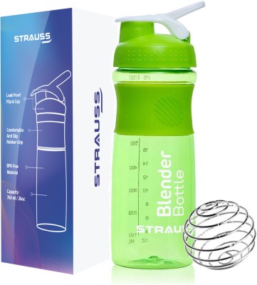 Strauss Blender Protein Shaker Bottle | Gym Shaker | Sipper Bottle | Gym Bottle 760 ml Shaker(Pack of 1, Green, Plastic)