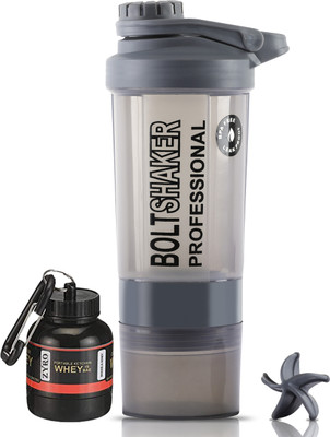 ZYRO 600 ml Plastic Shaker(Pack of 2, Grey)