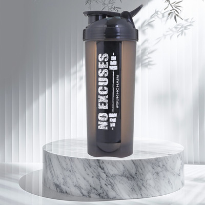 THINKFIT 700 ml Plastic Shaker(Pack of 1, Black)