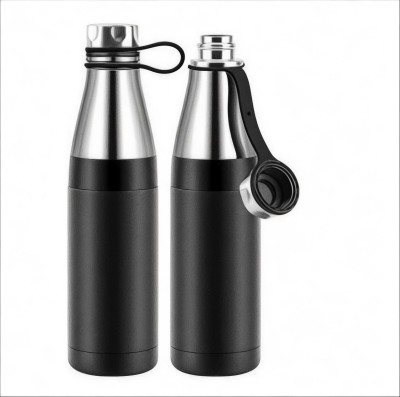 3D METRO SUPER STORE Flask Stainless steel Water Bottle Pack 1Black 550_ml_FB__2 550 ml Flask(Pack of 1, Black, Steel)