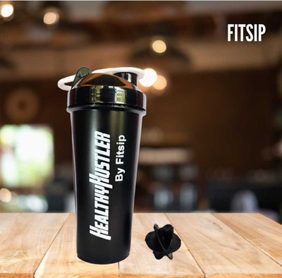 Fitsip 750 ml Plastic Shaker(Pack of 1, Black)