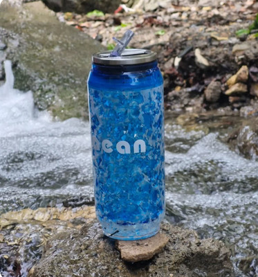 AZULL 550 ml Glass Sipper(Pack of 1, Blue)