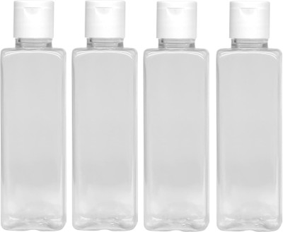 Uniqon Empty Clear Refillable 100 Ml Bottles Travel Size, Cosmetic Containers Bottles 100 ml Bottle(Pack of 4, White, Plastic)