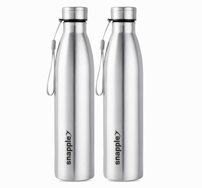 Snapple TAG Single Wall Stainless Steel Fridge/Gym/Home/Office Water Bottle 1000 ml Bottle(Pack of 2, Silver, Steel)