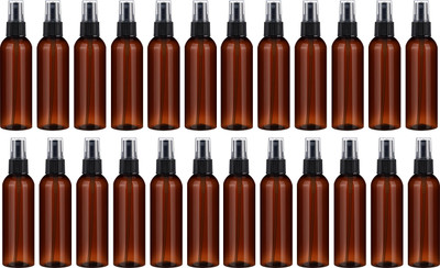 HouseOfCommon 100 ml PET Spray Bottle(Pack of 24, Brown, Black)