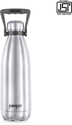 pexpo 1500ml 24 Hrs Hot and Cold Vacuum Insulated Water Bottle With Carry Handle, Echo 1500 ml Flask(Pack of 1, Silver, Steel)