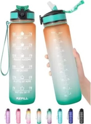 SBM MART Water Bottle Time Marker For Gym 1000 ml Bottle(Pack of 2, Multicolor, Plastic)