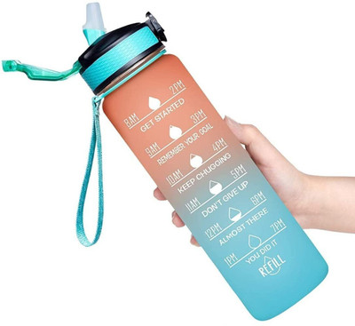 M Hermanas 1000 ml Tritan Sipper(Pack of 1, Orange)