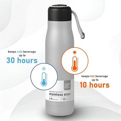 Trendz Minister 550 ml Stainless Steel Bottle(Pack of 1, Grey, Silver)