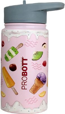 PROBOTT Stainless Steel Vacuum Flask, Hot and Cold Water Bottle with 3D Print PB 360-01 360 ml Flask(Pack of 1, Pink, Steel)