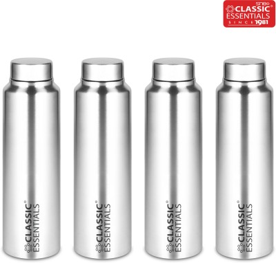 Classic Essentials Hydrate 1000 ml Bottle(Pack of 4, Silver, Steel)