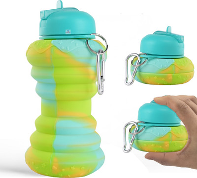 Heart Home 600 ml Silicone Bottle(Pack of 3, Green)