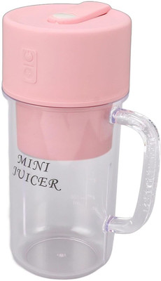 Greenlandstor Mini USB Juicer Blender With Handle & Straw 340 ml Bottle(Pack of 1, Pink, Plastic)