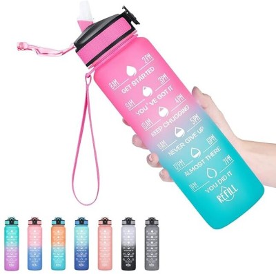 DLEST Water Bottle with Motivational Time Marker 1000 ml Water Bottle(Set of 1, Multicolor)