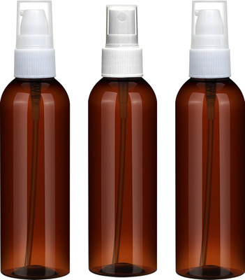 nsb herbals 100 ml PET, Plastic Spray Bottle(Pack of 3, Brown, White)