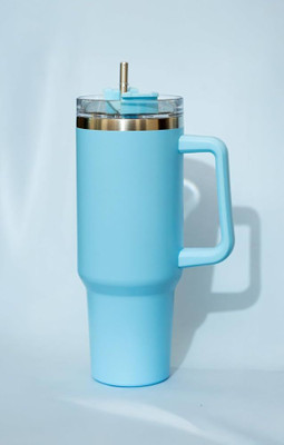 AQUAL 1200 ml Steel Sipper(Pack of 1, Light Blue)