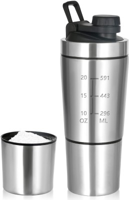 ShopiMoz Gym Shaker Bottle /No Leak/Rust Proof/Durable/Stainless Steel Protein Shaker 750 ml Shaker(Pack of 1, Silver, Steel)