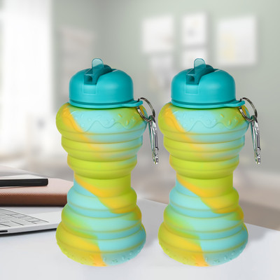 KUBER INDUSTRIES 600 ml Silicone Bottle(Pack of 2, Green)