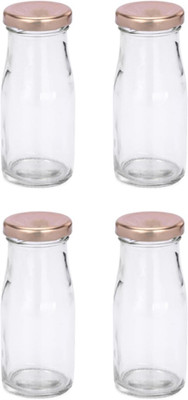 AFAST Clear Glass Bottles For Serving, Storing And Water, Milk, And Other Liquids –A22 100 ml Bottle(Pack of 4, Clear, Glass)
