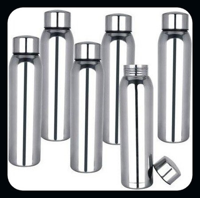 Trendblend 1000 ml Steel Bottle(Pack of 6, Silver)