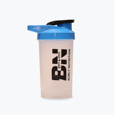 BN Burly Nutrition 500 ml Plastic Shaker(Pack of 1, Blue, Black, Orange)