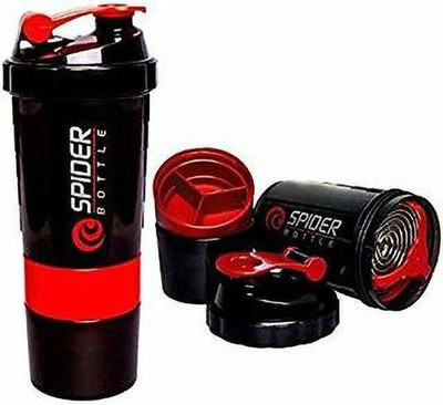 HouseOfCommon 500 ml Tritan, Plastic Shaker(Pack of 1, Multicolor, Red, Black)
