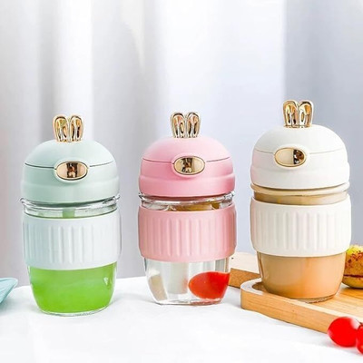 DSR 350 ml Glass Sipper(Pack of 3, Multicolor)