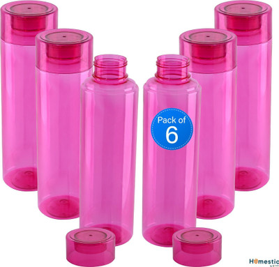 HOMESTIC 1000 ml Plastic Bottle(Pack of 6, Red)