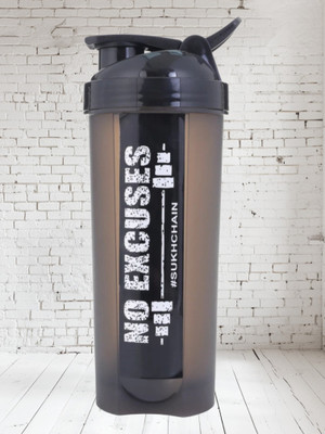 THINKFIT 700 ml Plastic Shaker(Pack of 1, Black)
