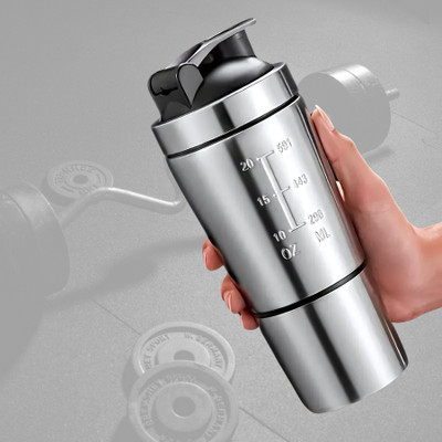MozFit 750 ml Steel Shaker(Pack of 1, Silver)