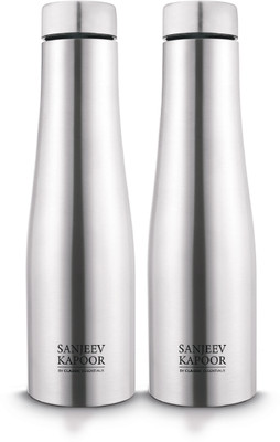 Classic Essentials 1000 ml Steel Bottle(Pack of 2, Silver)