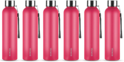 BOROSIL 1000 ml Steel Bottle(Pack of 6, Red)