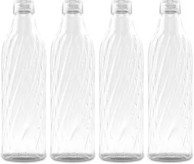 N H Enterprise Spiral Water Bottle Set Of 4 For Home, Fridge, Office, Gym, Yoga, School, Travel 1000 ml Bottle(Pack of 3, White, Plastic)
