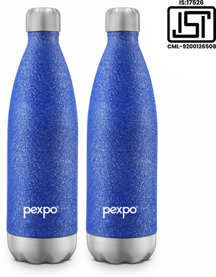 pexpo 750 ml Steel Flask(Pack of 2, Blue)